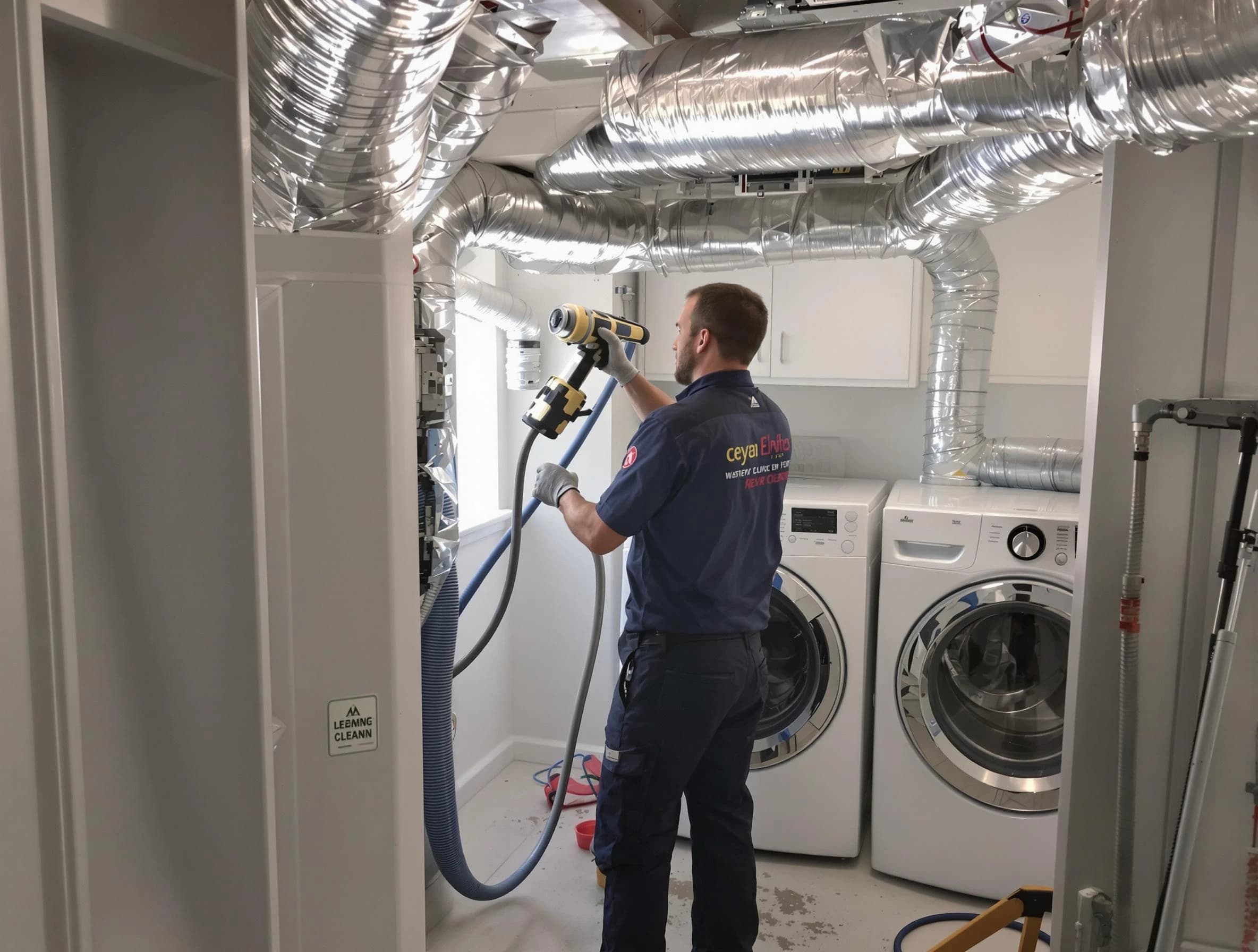 Newcastle Dryer Vent Cleaning specialist using advanced equipment for thorough duct cleaning in Newcastle