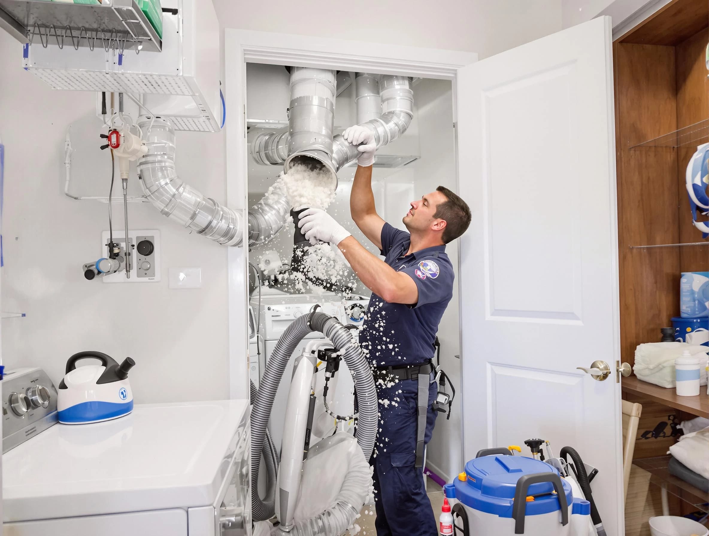 Newcastle Dryer Vent Cleaning technician delivering thorough residential dryer vent cleaning service in Newcastle
