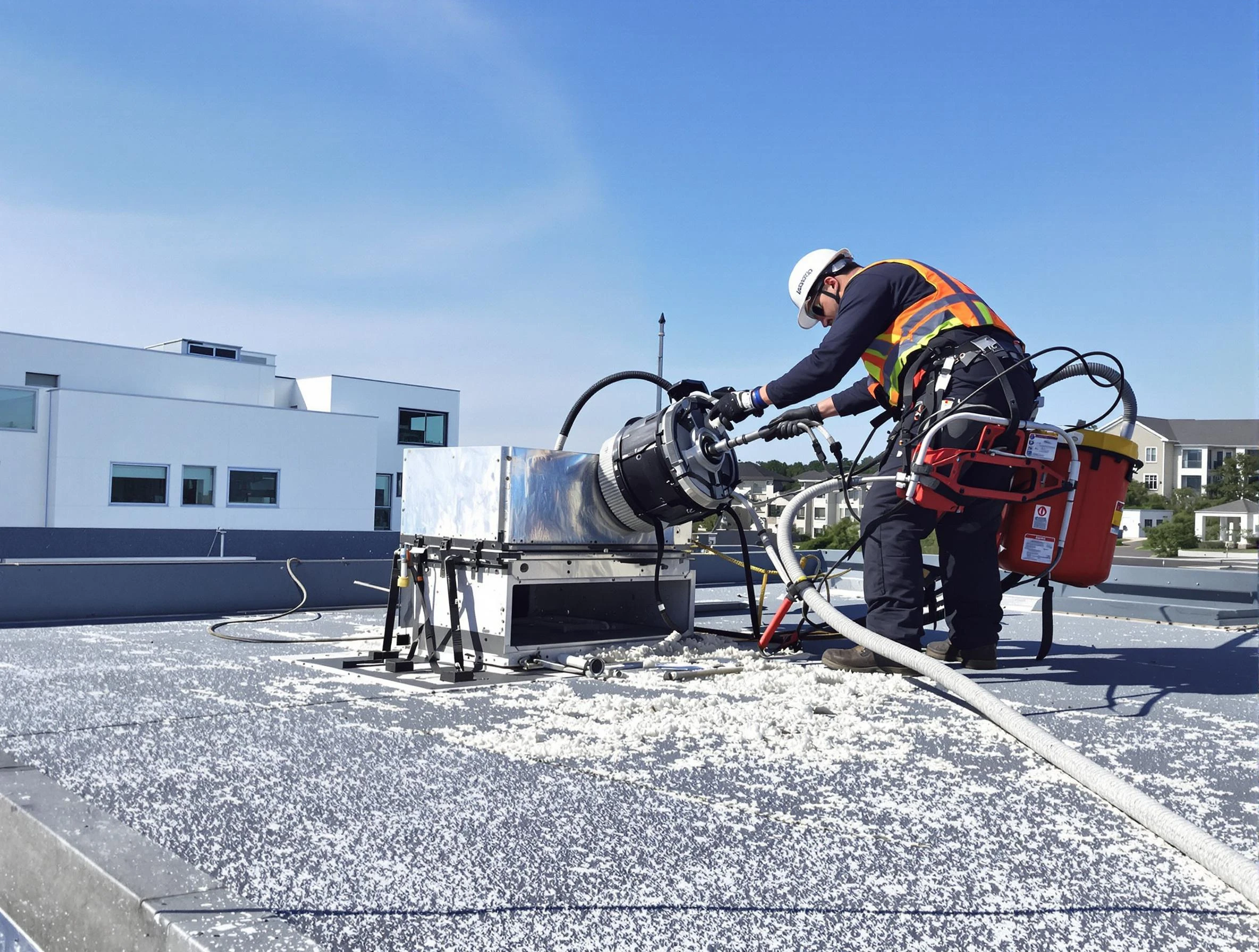 Cleaning Dryer Vent On Roof in Newcastle