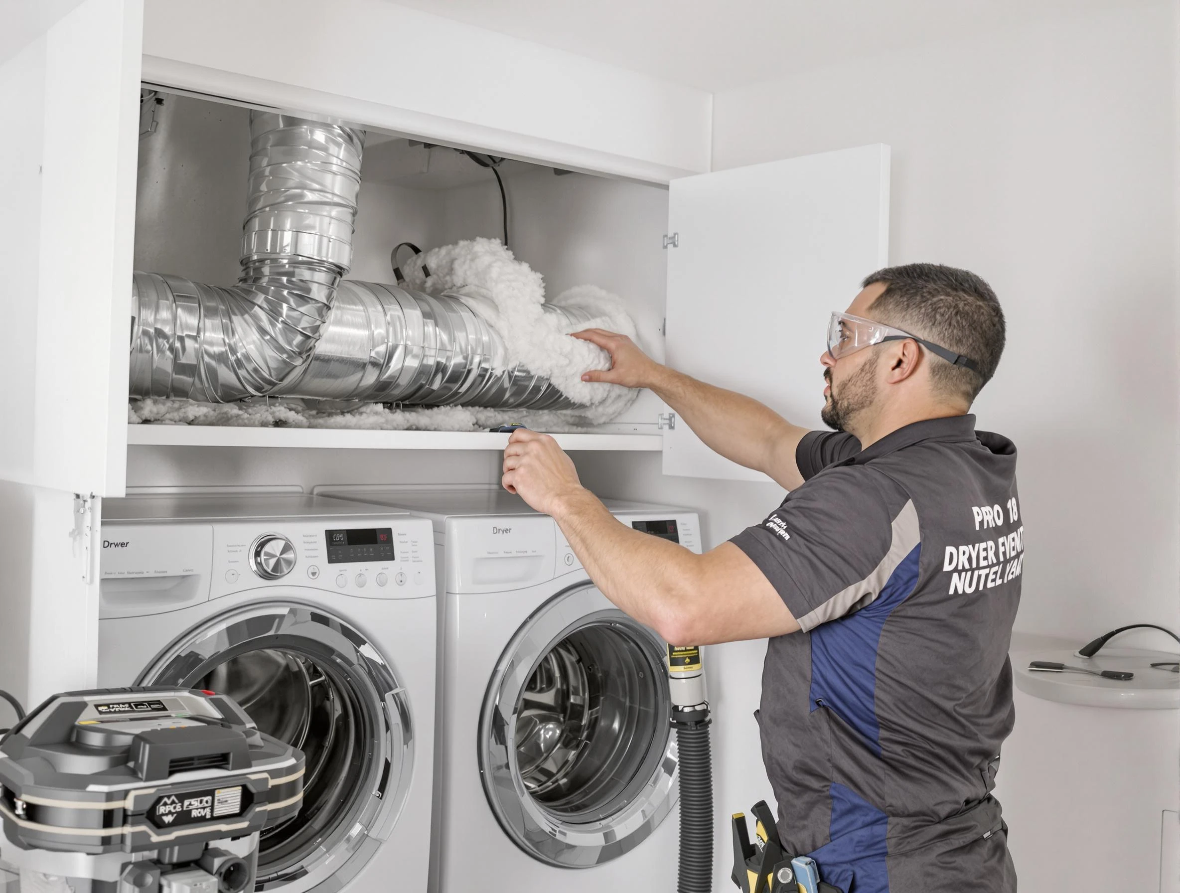 Newcastle Dryer Vent Cleaning certified technician performing specialized gas dryer vent cleaning in Newcastle