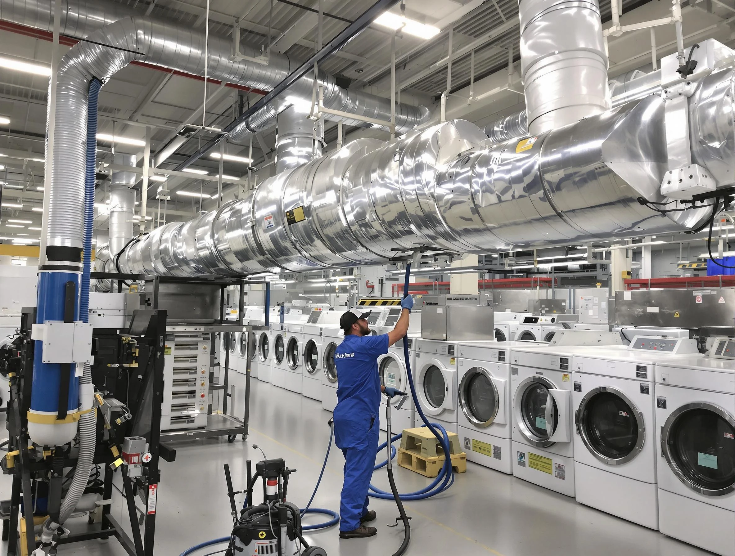 Newcastle Dryer Vent Cleaning team performing heavy-duty industrial dryer vent cleaning in Newcastle